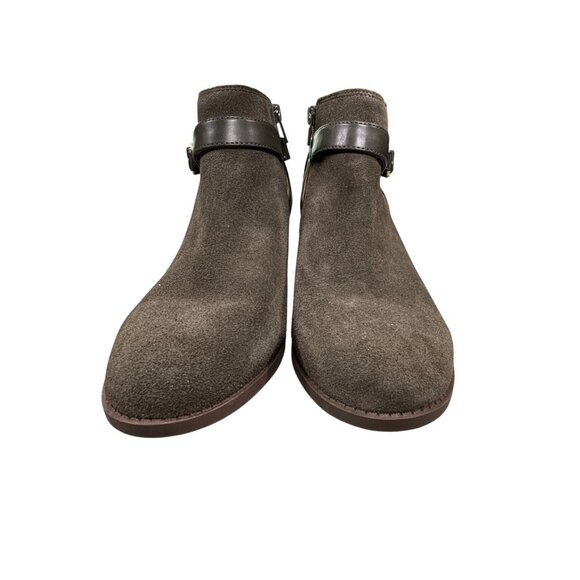 Vionic Womens Farrah Suede Ankle Boots Olive Size 8.5W With Side Zipper & Buckle - Picture 5 of 12